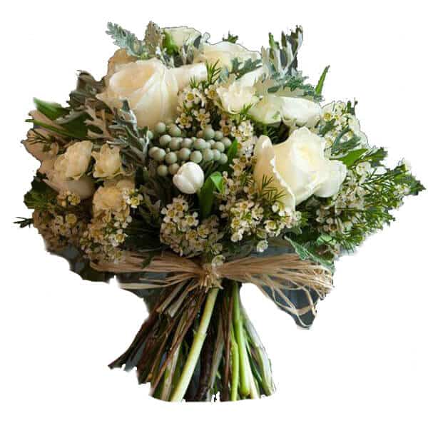 Thick Cut White Bridal Bouquet