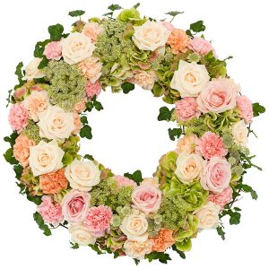 the_flower_shop_bury_florist_wedding_funeral_plants_gifts_valentines_roses_tulips_peach_pink_wreath
