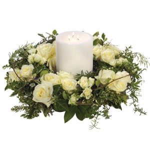 White Rose Wreath, Candle
